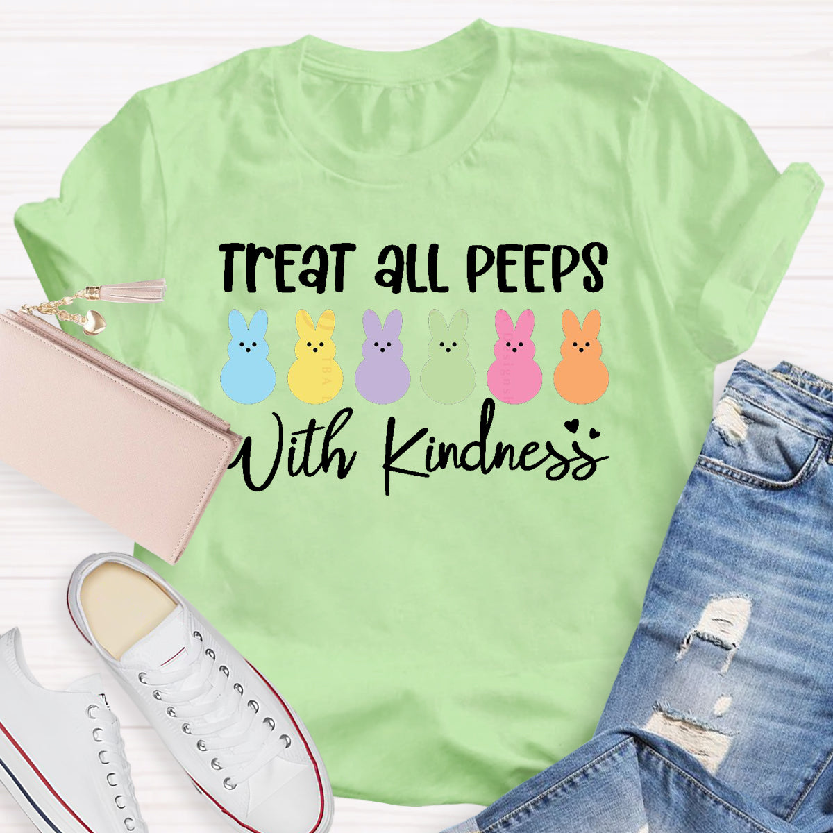 Treat all Peeps With Kindness Teacher T-Shirt