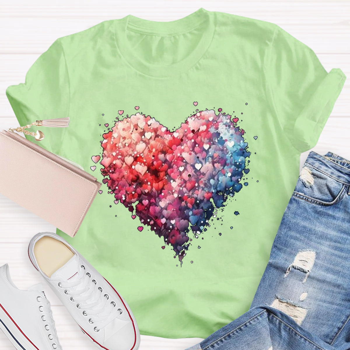 Valentine's Day Beautiful Watercolor Heart T-Shirt