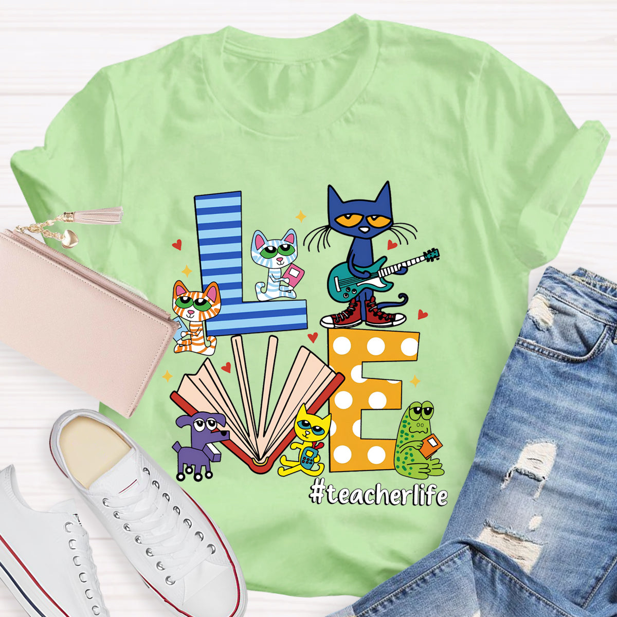 Pete the Cat Love Teacherlife Teacher T-Shirt