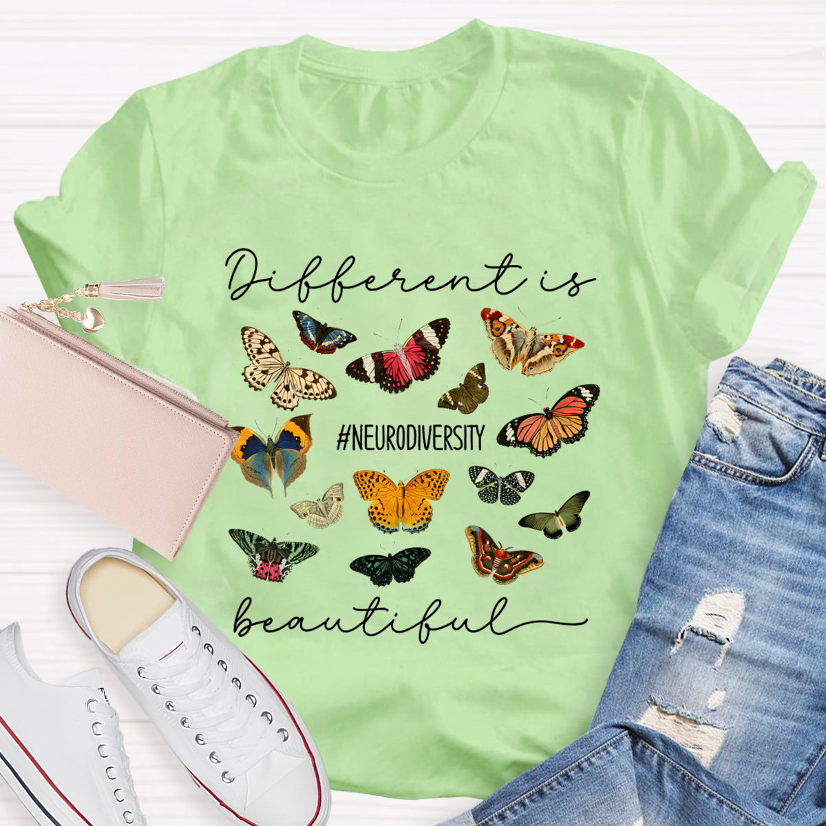 Different is Beautiful Buttterfly T-Shirt