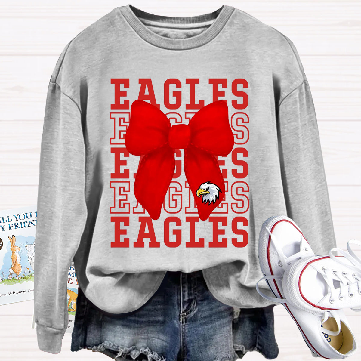 Eagles Team Bow Game Day Sweatshirt