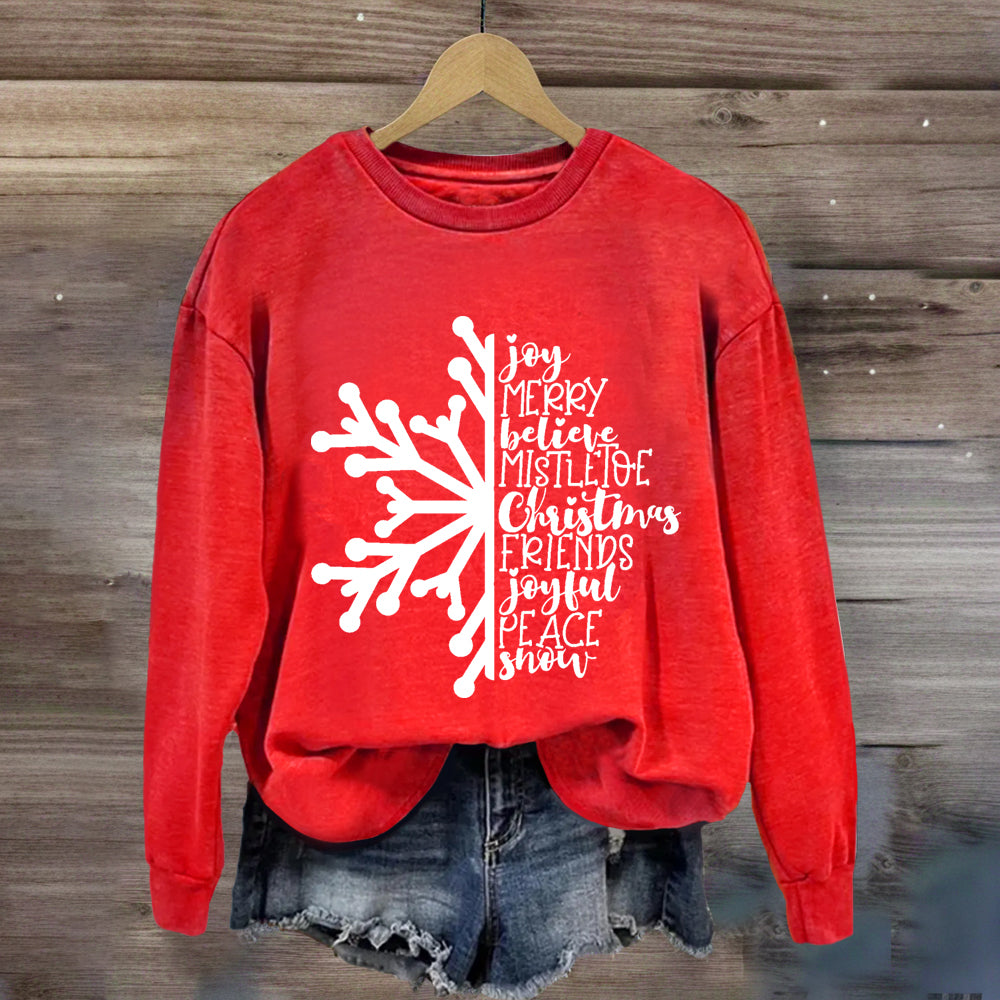 Merry Christmas Snowflake Sweatshirt