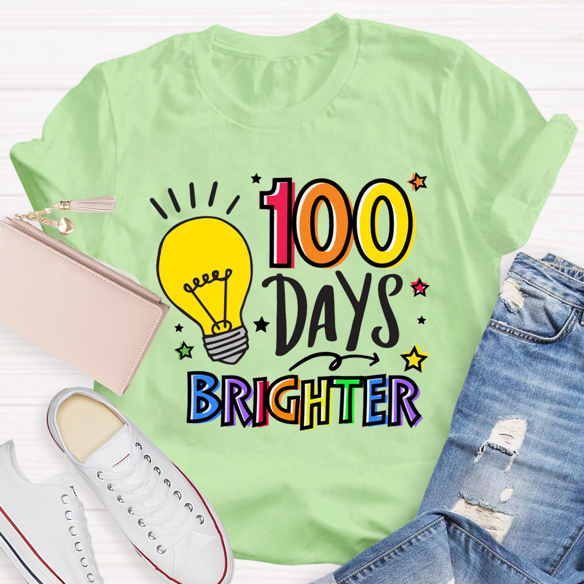 100 Days Brighter Teacher T-Shirt