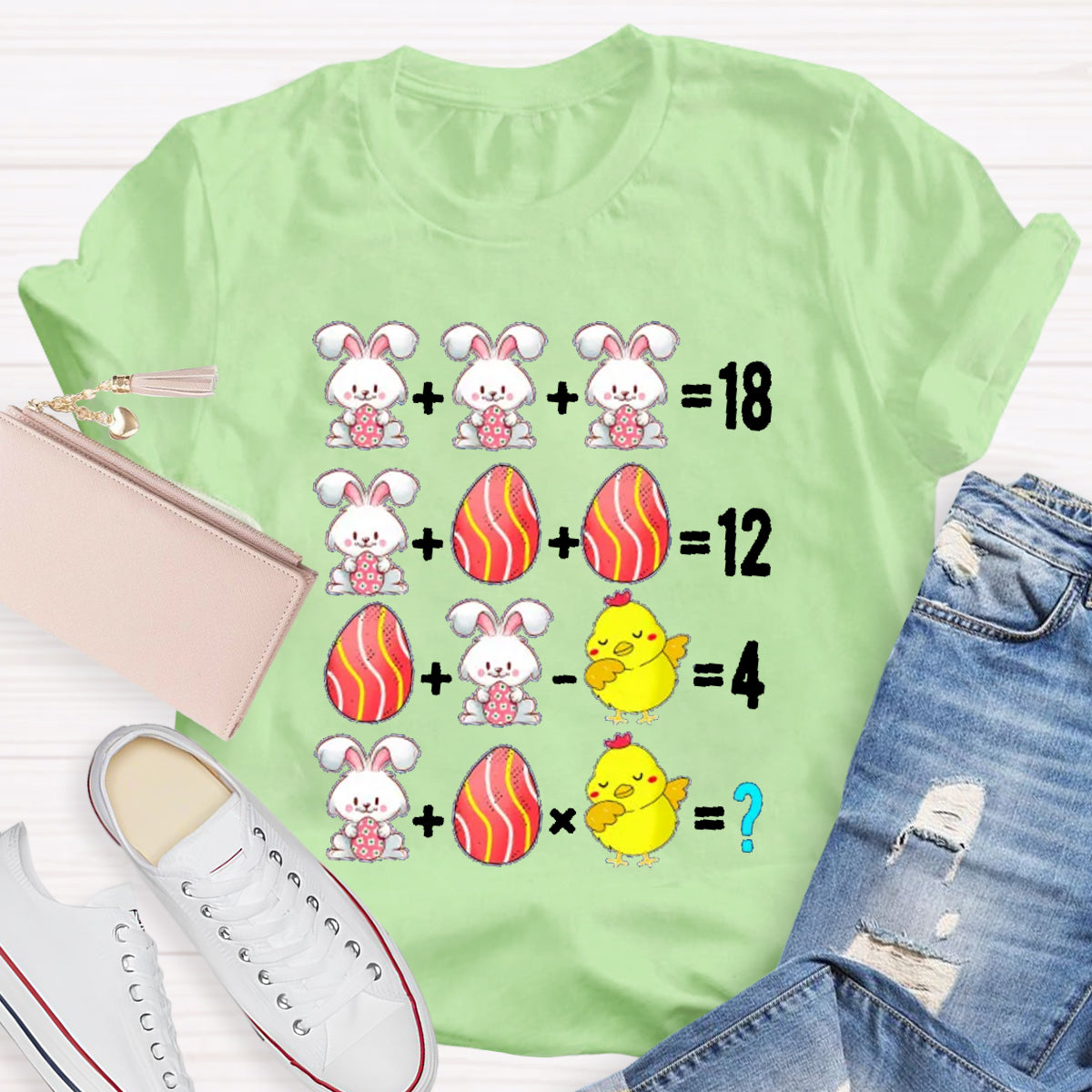 Easter Bunny Egg Math Teacher T-Shirt