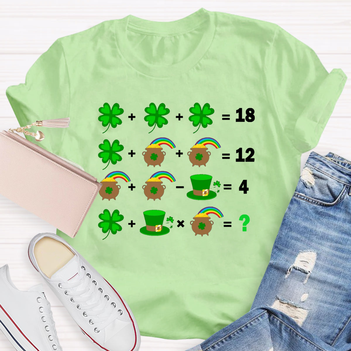 St Patrick's Day Lucky Math Teacher T-Shirt