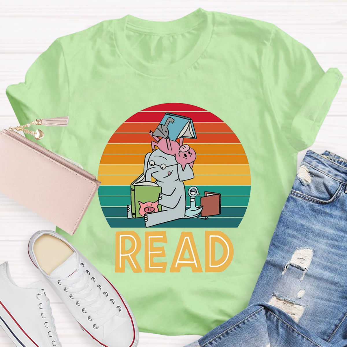 Read Books Elephant Teacher T-Shirt