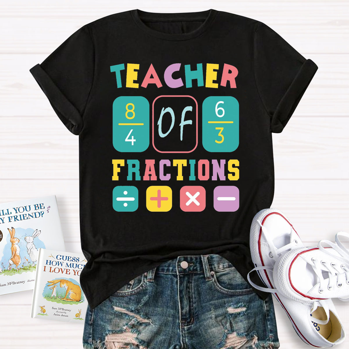 Teacher Fractions Funny Math Teacher T-Shirt