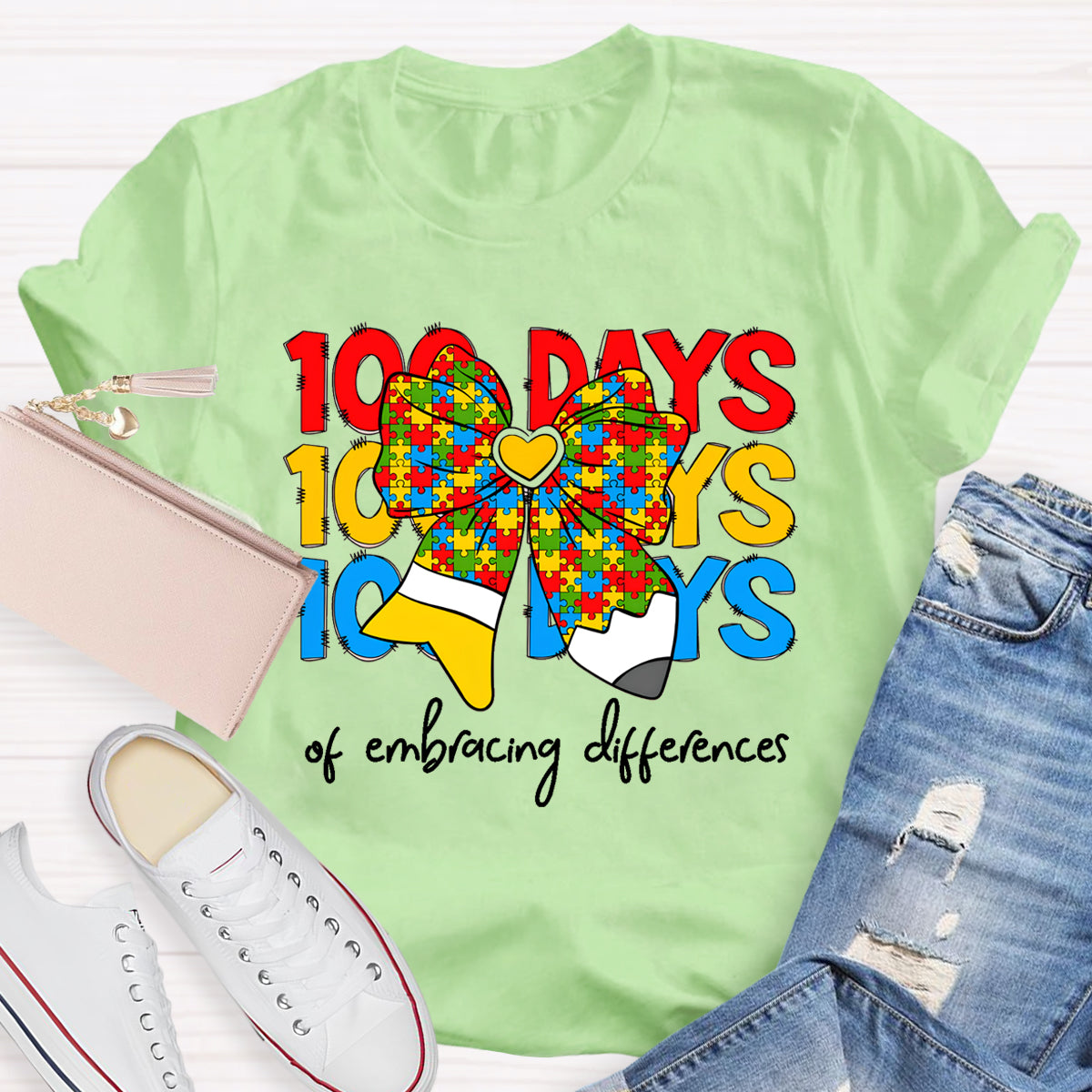 100 Days Of Embracing Difference Teacher T-Shirt