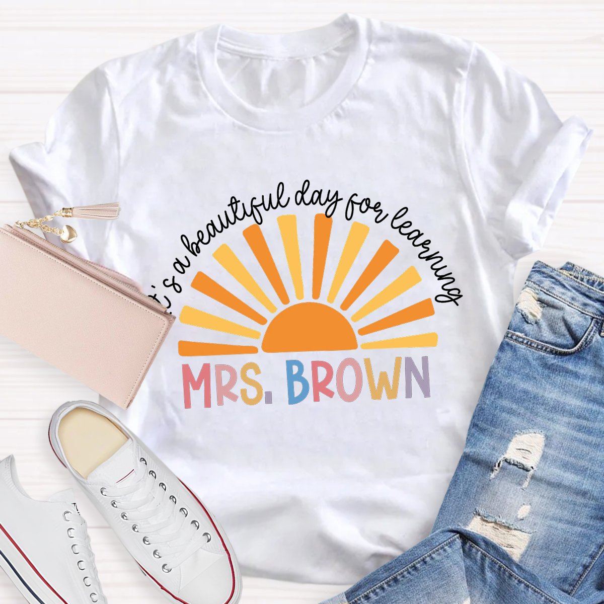 Personalized It's A Beautiful Day For Learning Teacher Shirt