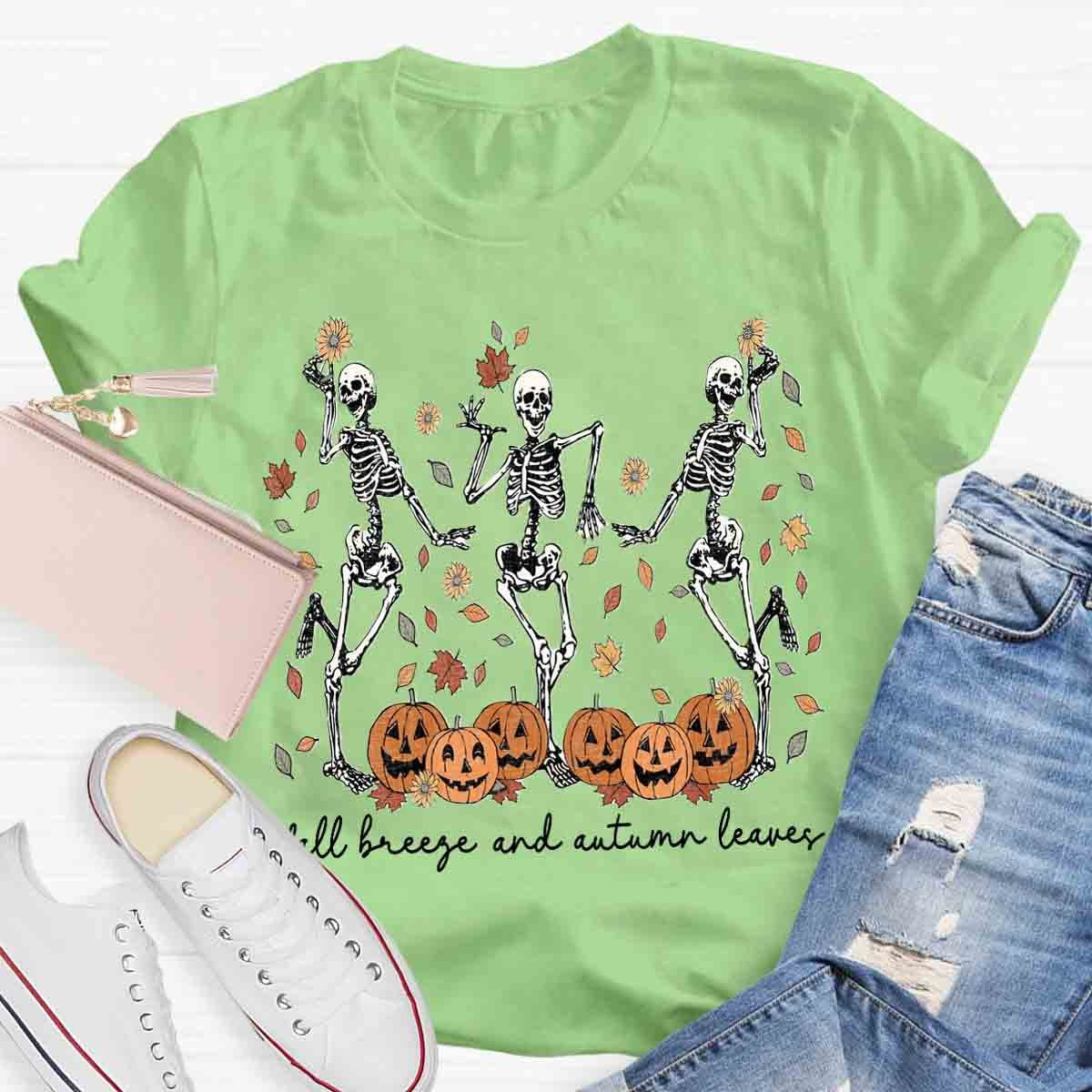 Halloween Dancing Skeletons Spooky Fall Shirt