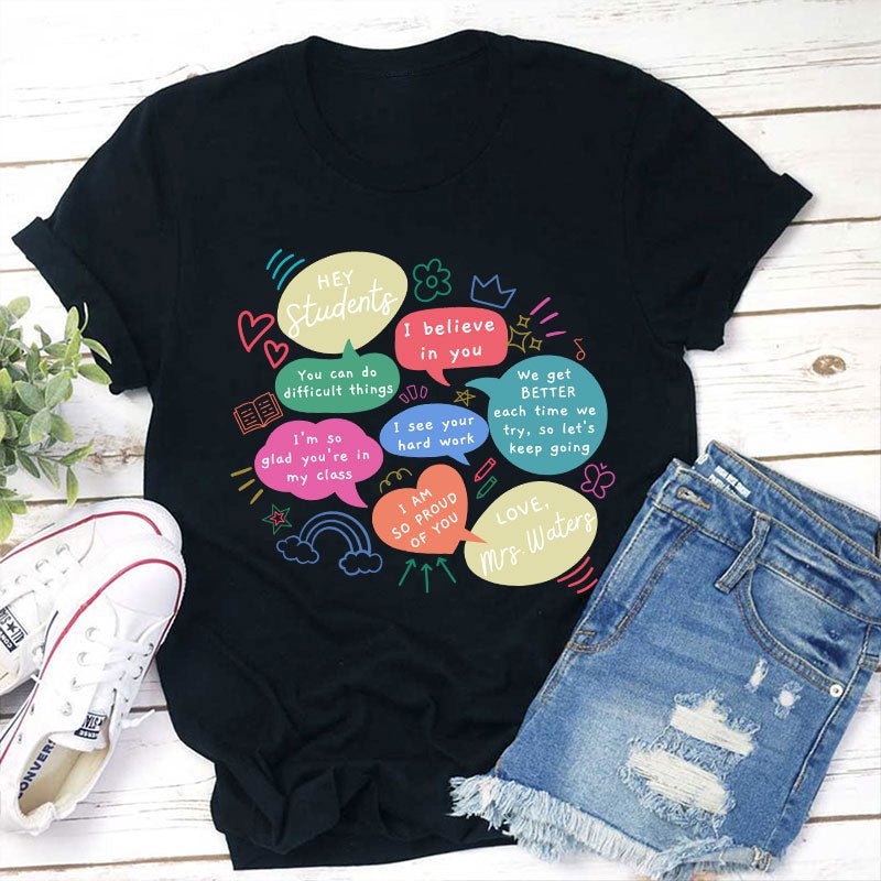 Personalized Positive Discourse Teacher T-Shirt