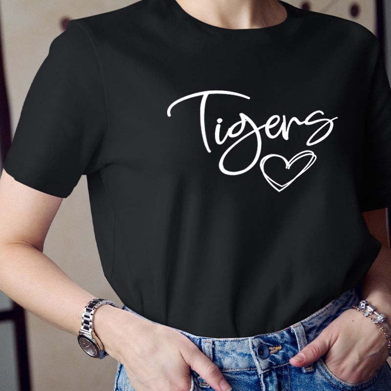 Personalized Name Mascot Heart Teacher T-Shirt