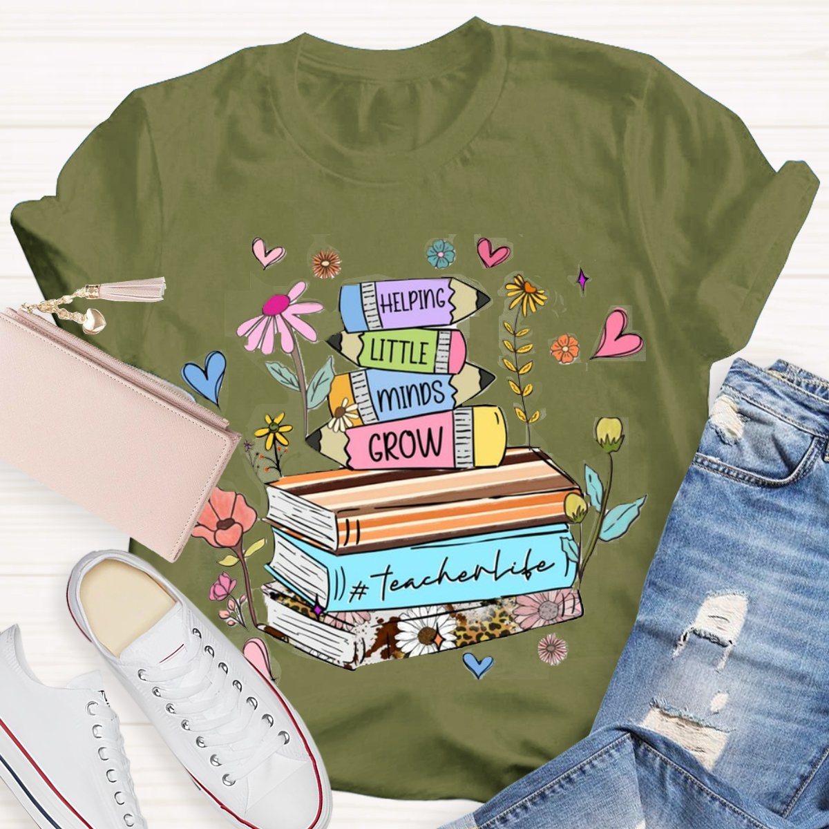 Helping Little Minds Grow TeacherLife T-Shirt