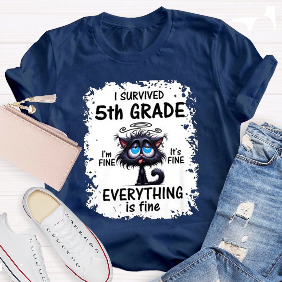 Personalized I Survived 5th Grade Teacher Shirt