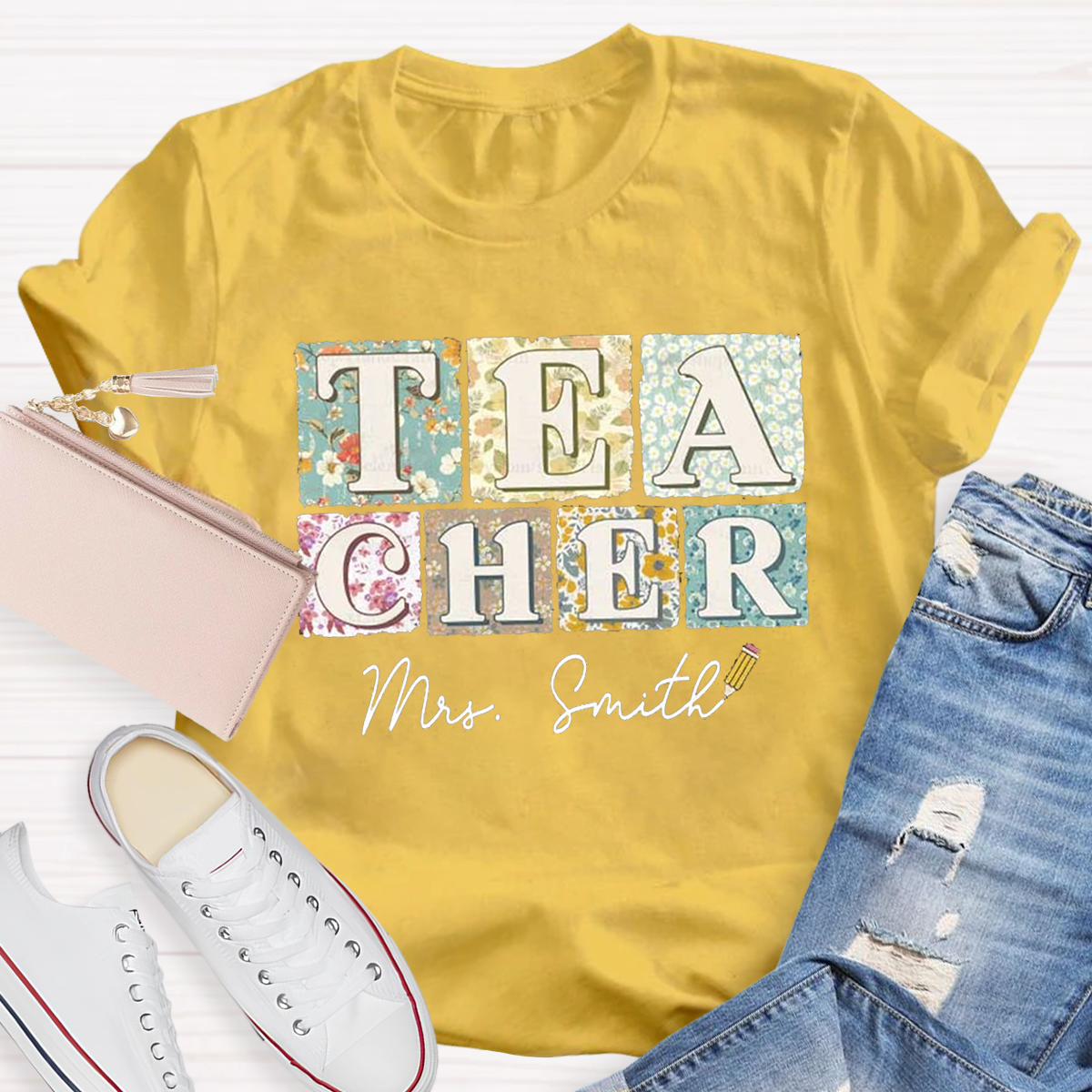 Personalized Your Name Teacher Loose T-Shirt