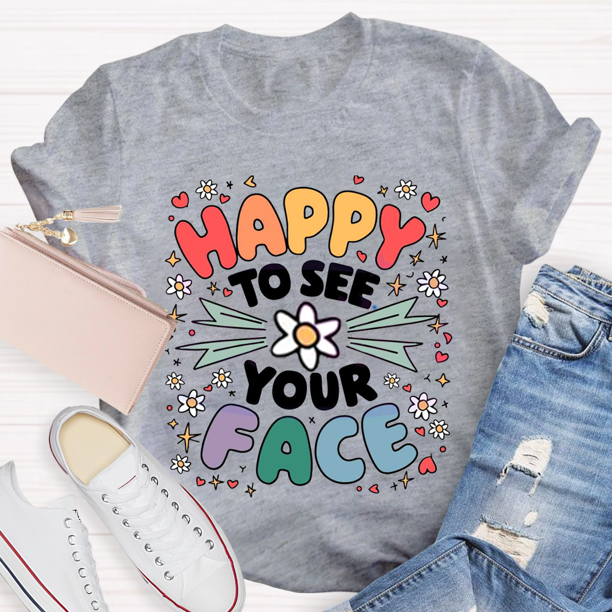 Happy To See Your Face Crew Neck T-Shirt