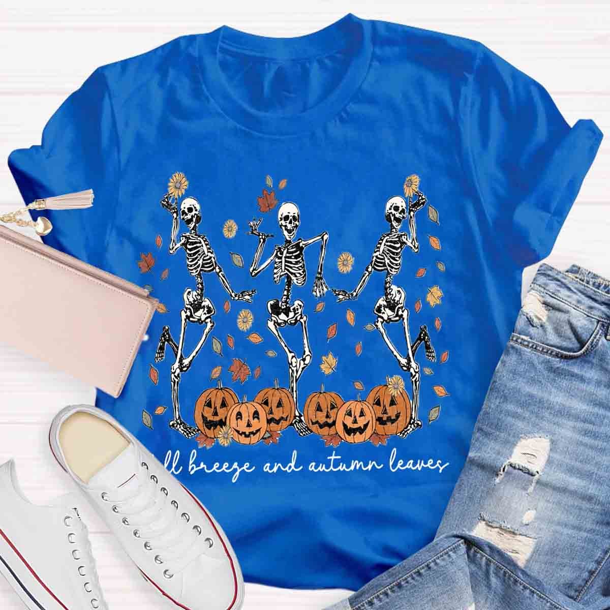 Halloween Dancing Skeletons Spooky Fall Shirt