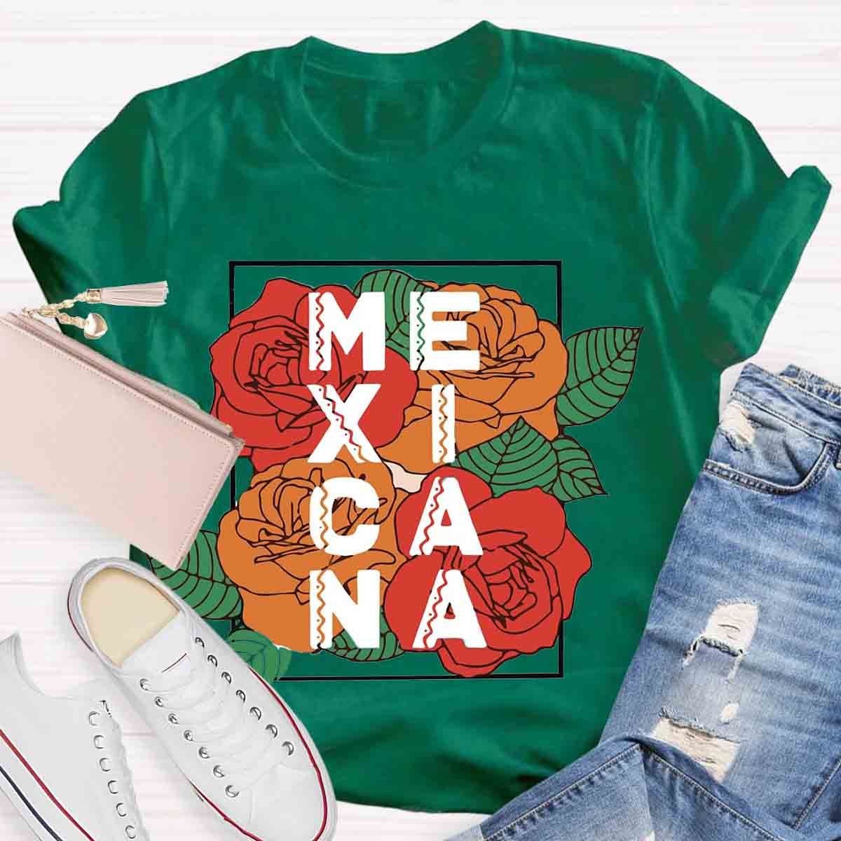 Rose Flower Mexicana Teacher T-Shirt