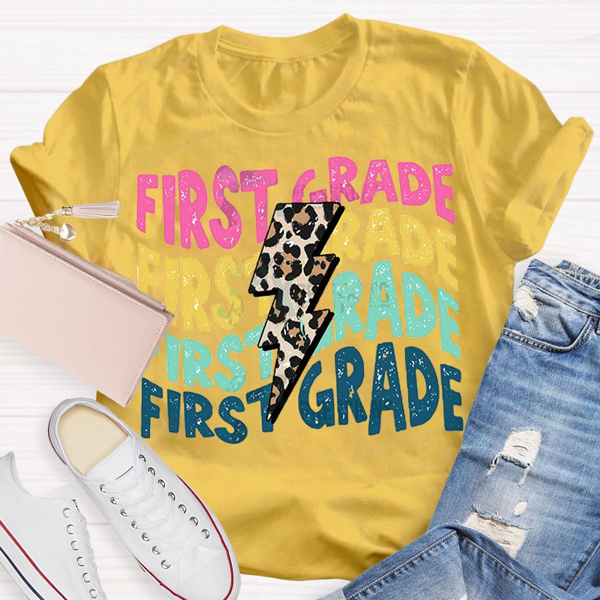 Personalized Grade Leopard print T-Shirt