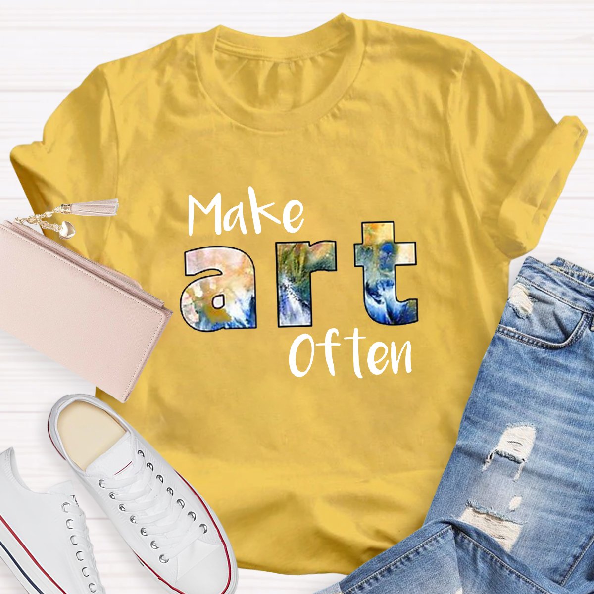 Make Art Often Teacher T-shirt