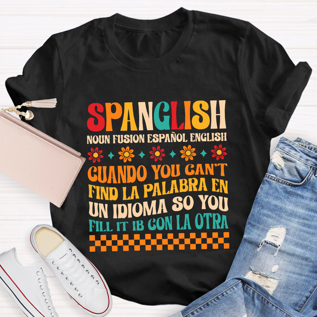 Spanglish Definition Bilingual Teacher T-Shirt