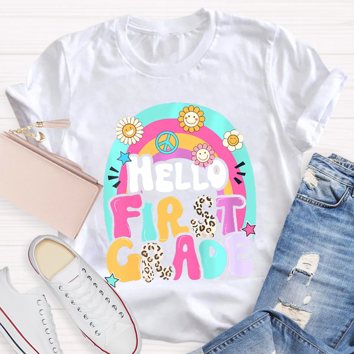 Personalized Hello Firt Grade Teacher Shirt