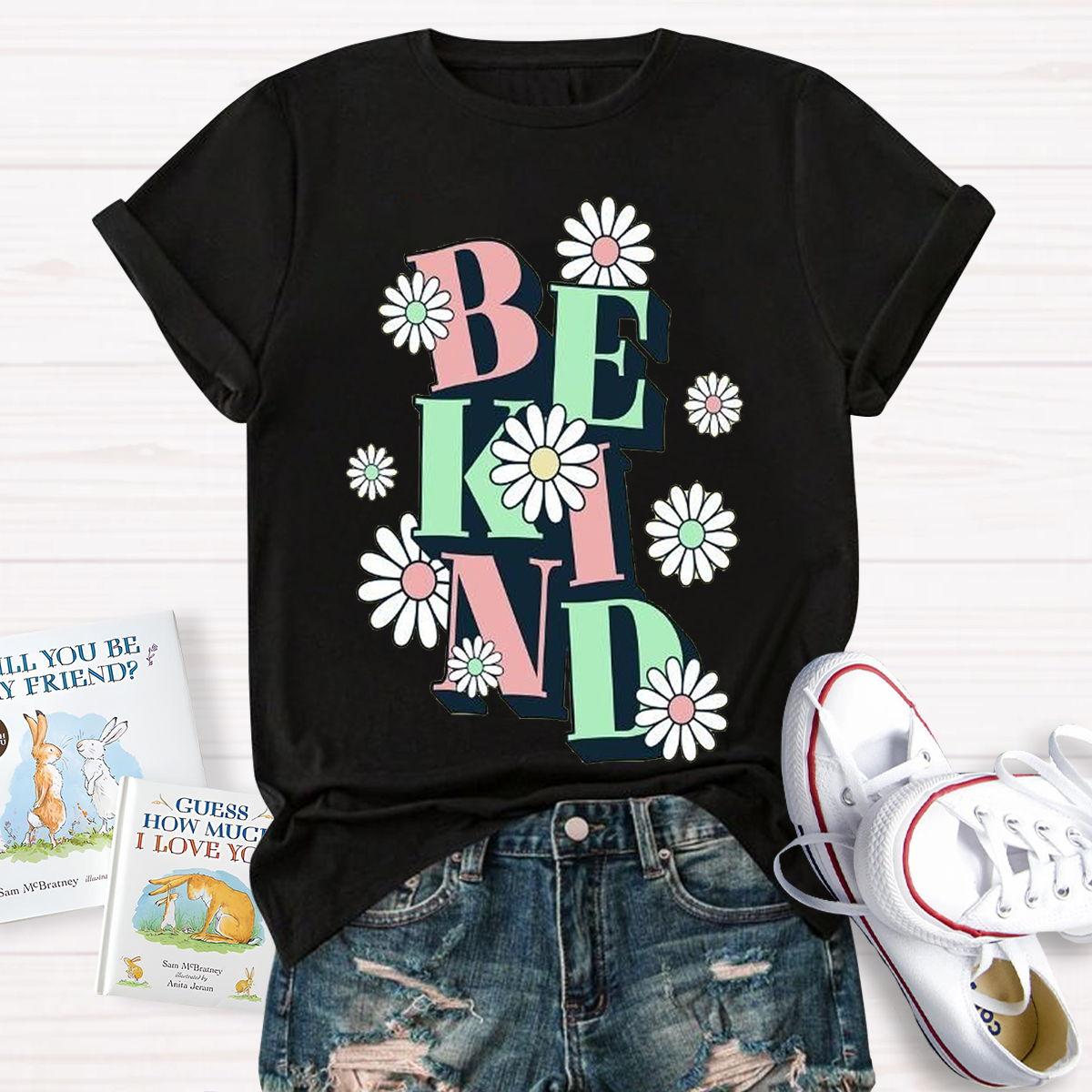 Be Kind Flower Design Teacher T-Shirt