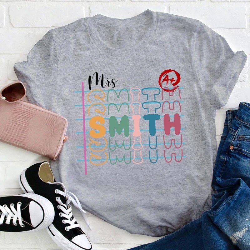 Personalized Teacher Name Colorful T-Shirt