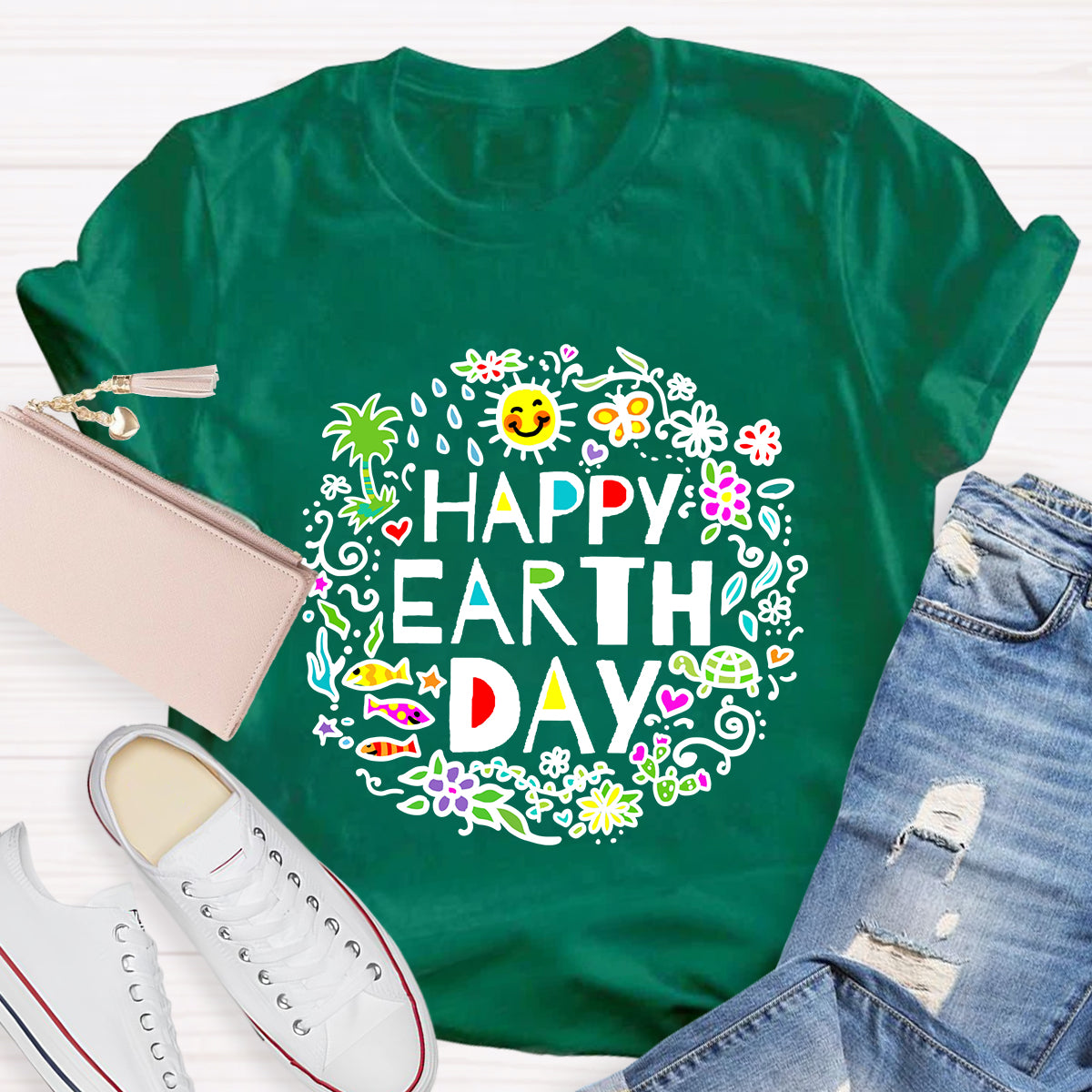 Happy Earth Day Floral T-Shirt