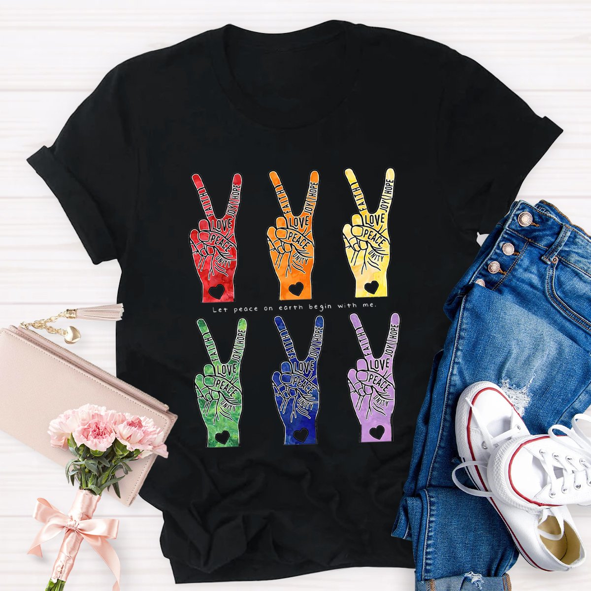 Peace And Love Teacher Shirt