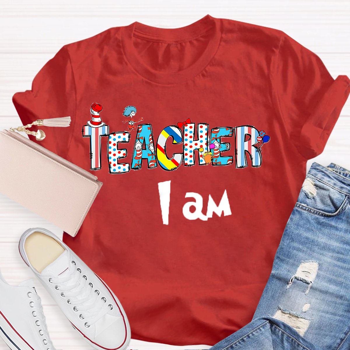 Cartoon Design Teacher T-shirt