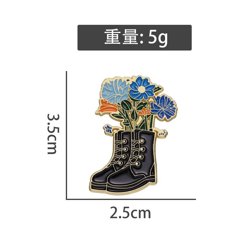 Colorful Lily Flowers In Boots Botanical Pin