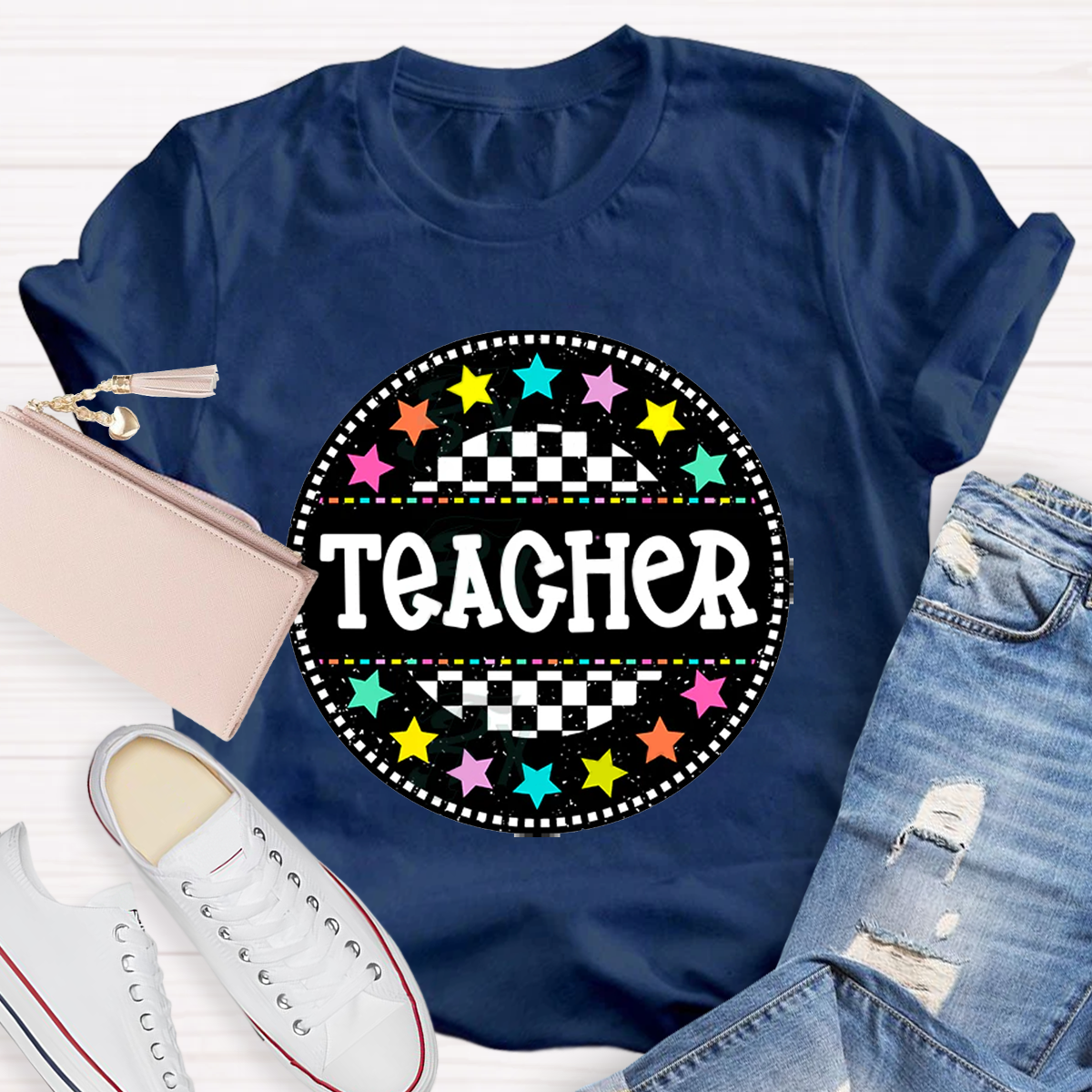 Circle Star Teacher T-Shirt