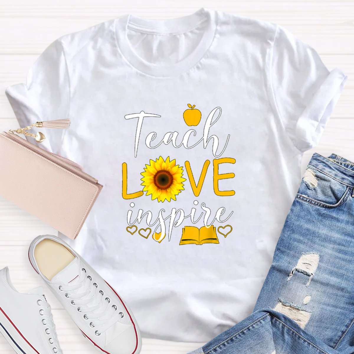 Teach Love Inspire Graphic Teacher's Shirt