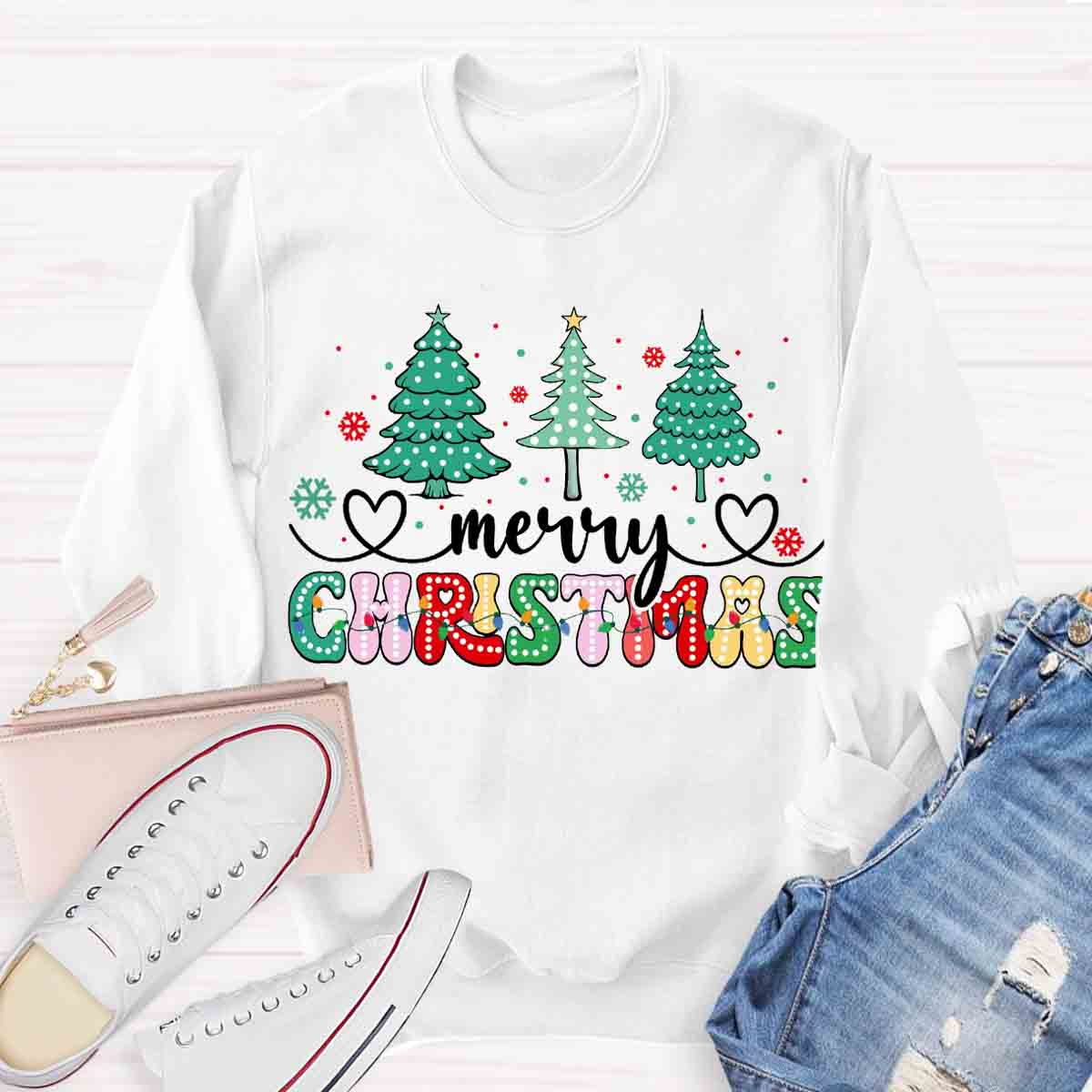 Merry Christmas Tree Teacher Sweatshirt