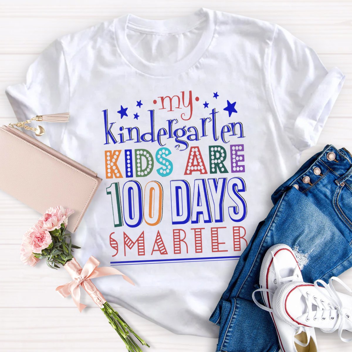 My Kindergarden Kids Are 100 Days Smarter Teacher Shirt