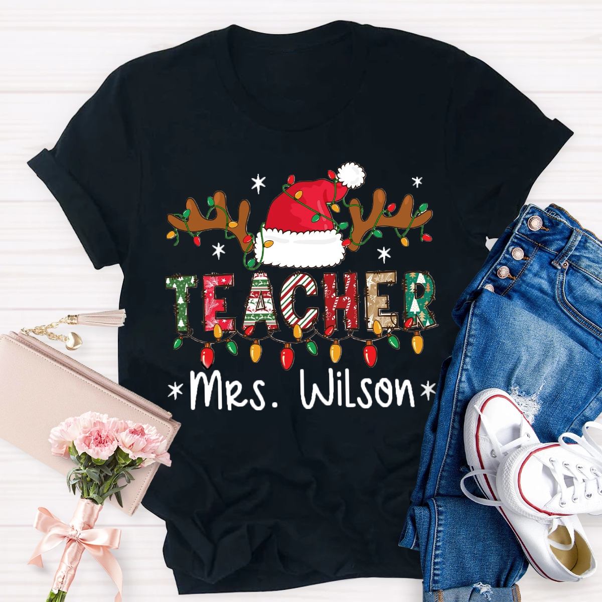 Personalized Name Teacher Light T-Shirt