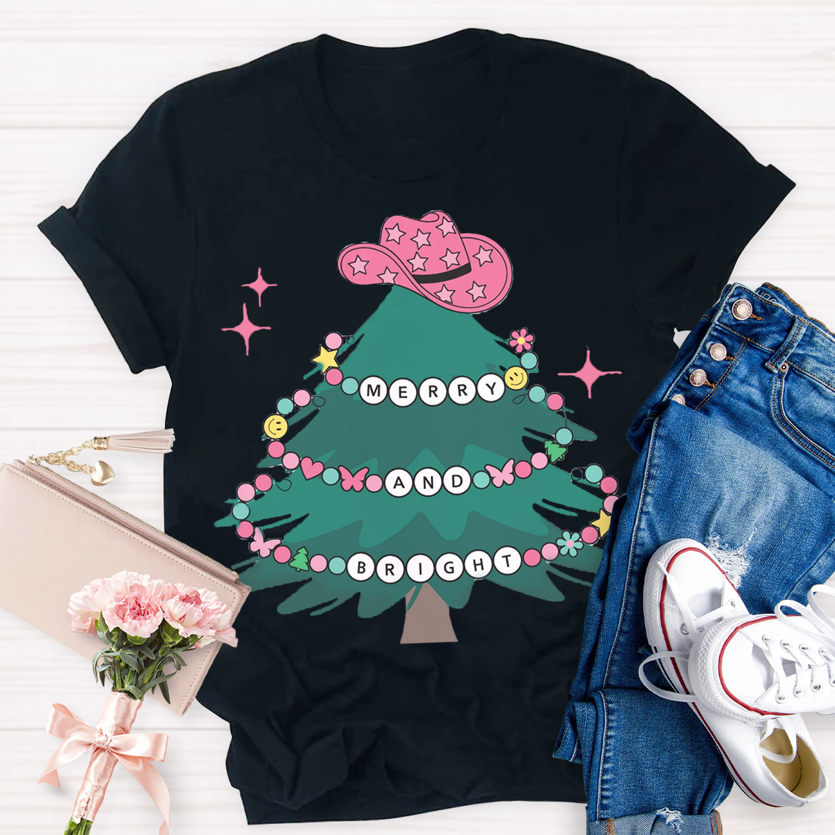 Merry And Bright Teacher T-Shirt