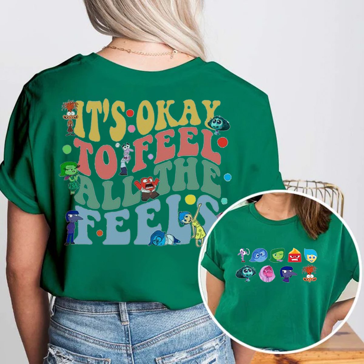 It's Okay To Feel All The Feels Double-Sided Teacher Shirt