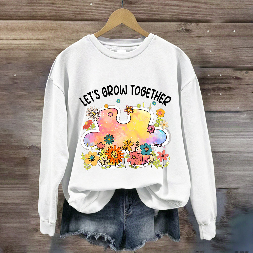 Let's Grow Together Floral Sweatshirt