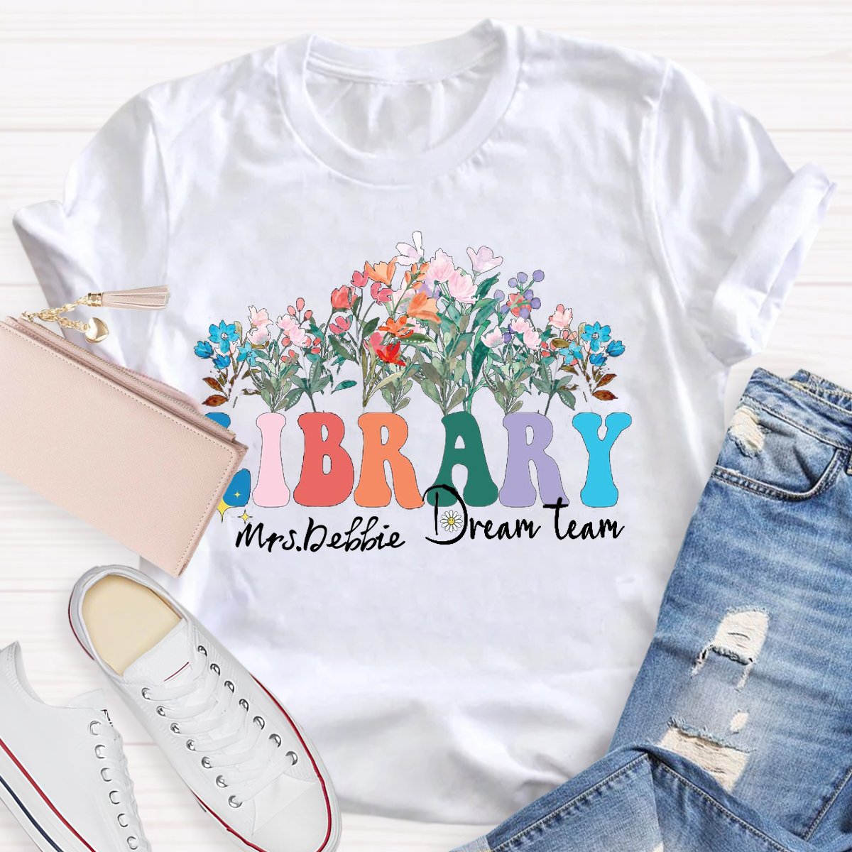 Personalized Librarian Name Library Dream Team T-shirt