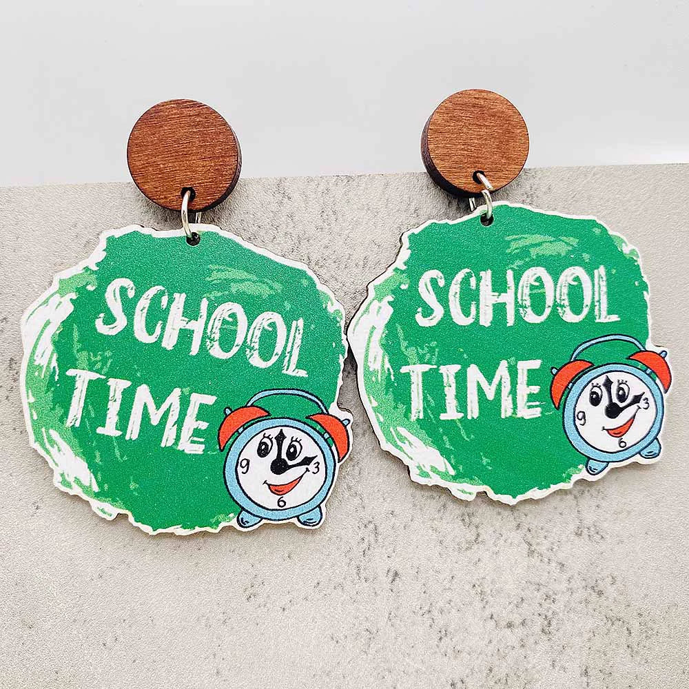Earrings Pencil Book Wooden Earrings