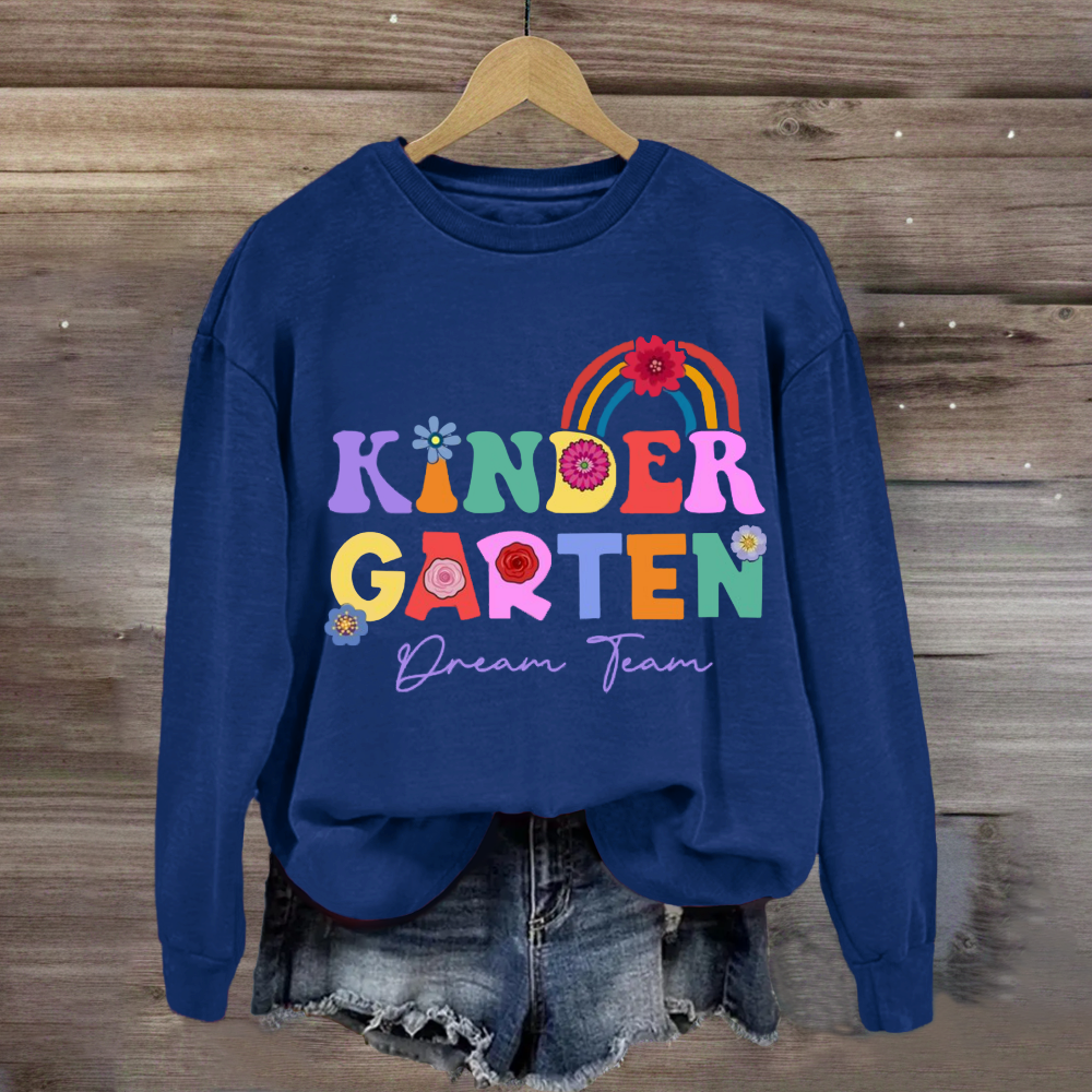 Personalized Grade Dream Team Floral Rainbow Sweatshirt