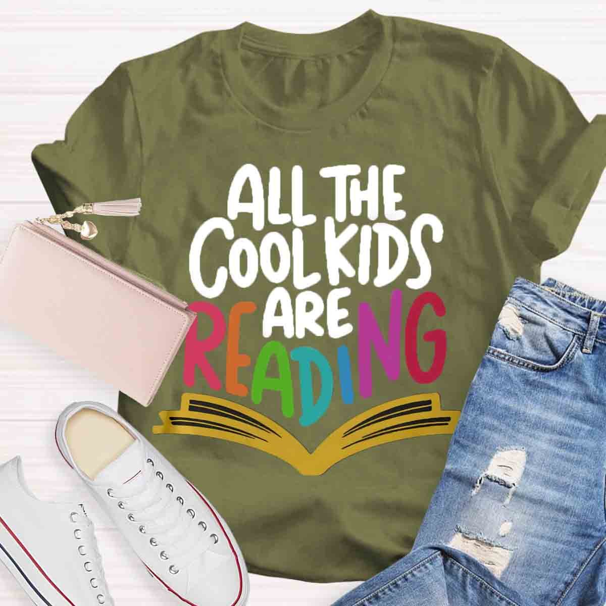 All The Cool Kids Are Reading Print T-Shirt