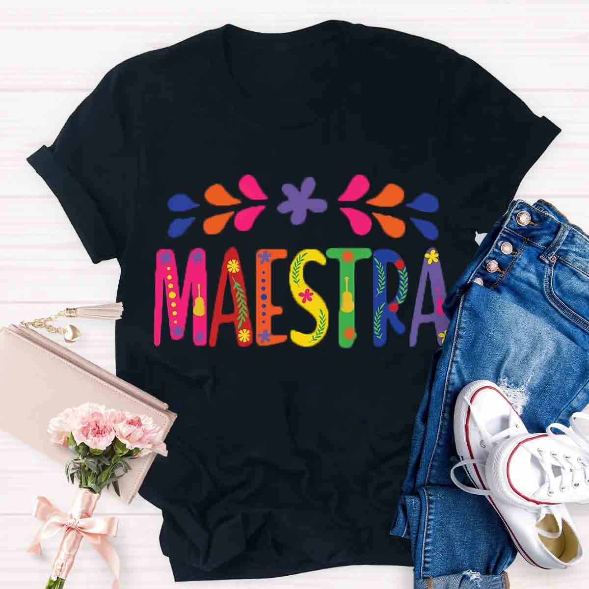 Spanish Teacher Maestra Art T-Shirt