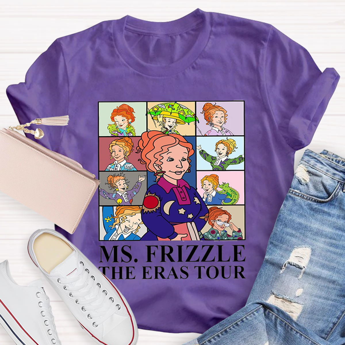 Personalized Name The Eras Tour Teacher T-Shirt