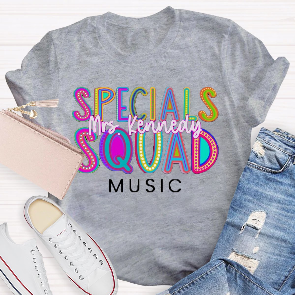 Personalized Your name And Subject Specials Squad Teacher T-Shirt