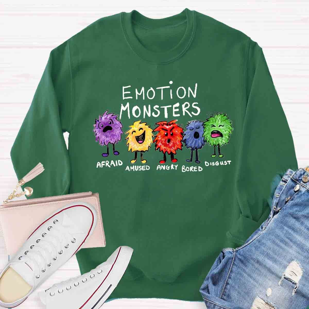 Funny Emotion Monsters Sweatshirt