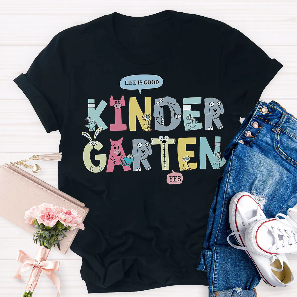 Cartoon Animal Design Kindergarten T-Shirt