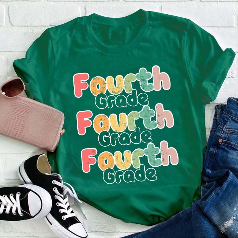 Personalized Grade Color Teacher T-Shirt